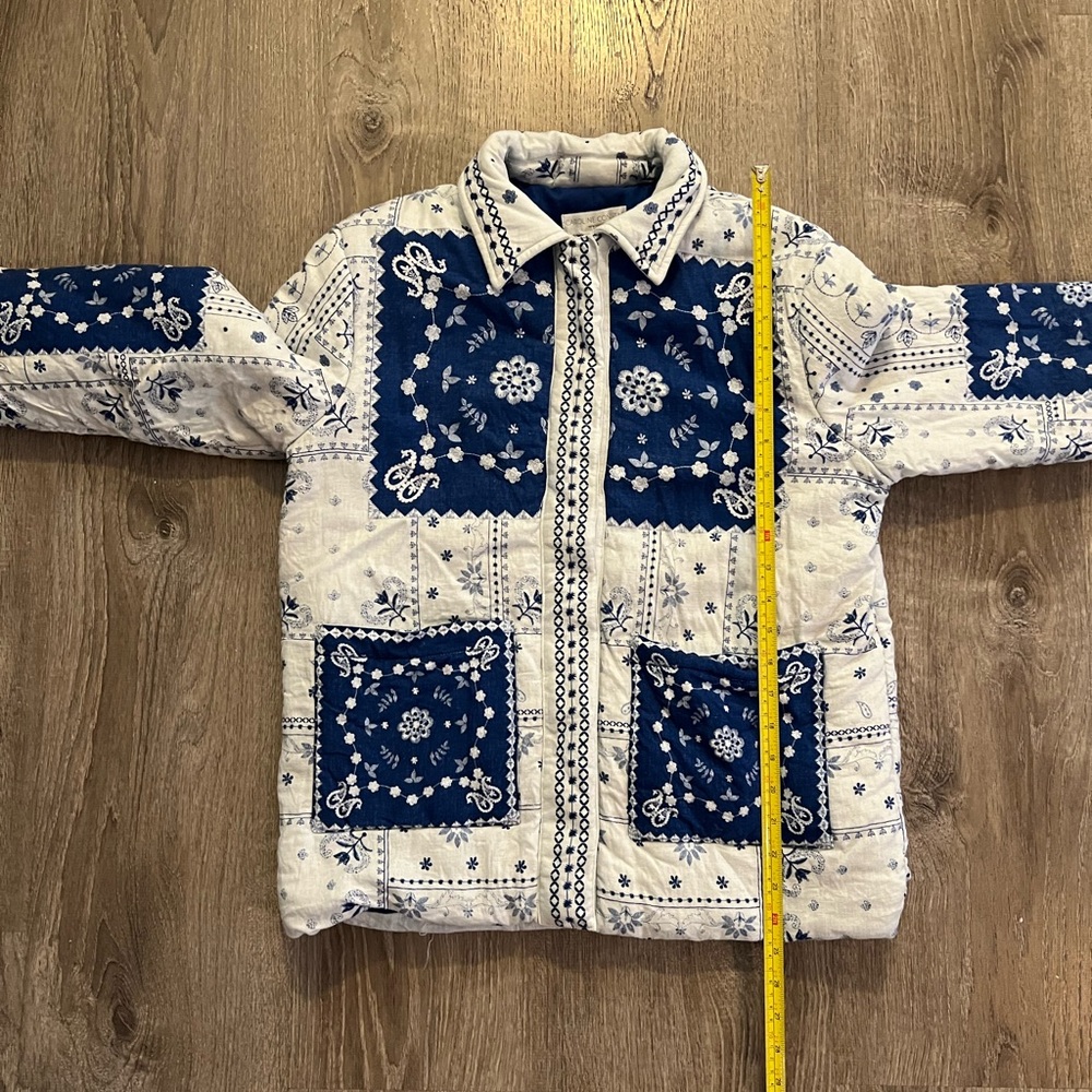 Caroline Constas Blue Ecru Bandana jacket NWOT - Picture 10 of 10